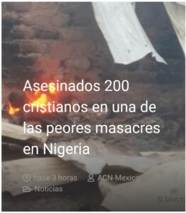 Asesinados 200 Cristianos en una de las Peores Masacres en Nigeria