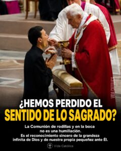 Comulgar de Rodillas y en la Boca es Reconocer la Grandeza Infinita de Dios y Nuestra Pequeñez ante Él