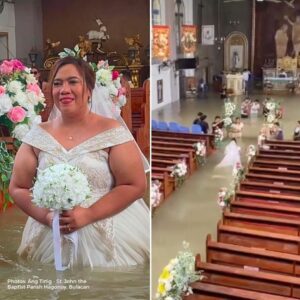 La Iglesia Estaba Inundada, Pero Esta Pareja Católica se Negó a Cancelar su Boda